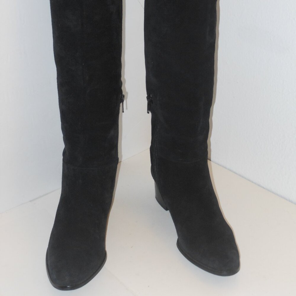 PAUL GREEN BLACK GENUINE SUEDE KNEE-HIGH BOOTS SIZE 4.5 (US SIZ3 7.5) MEDIUM